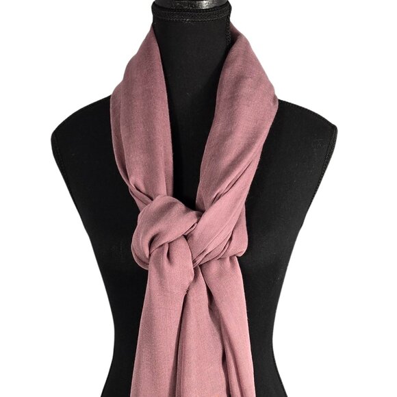 NWOT | Dusty Rose Mauve Lightweight Linen Blend Scarf Shawl Wrap | 35" x 75" - Picture 2 of 2